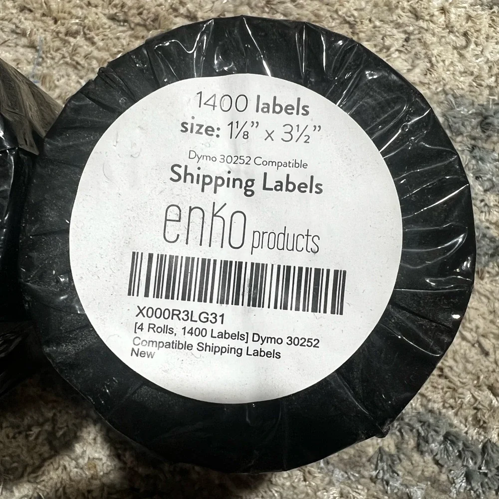 2,800 Thermal Shipping Labels 1 1/8” x 3 1/2” 8 Rolls NWT New Unopened Packaging
